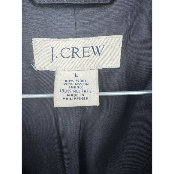 J. Crew Wool Blend Peacoat Women Large Navy Blue Button Up Winter Nautical - Picture 3 of 6